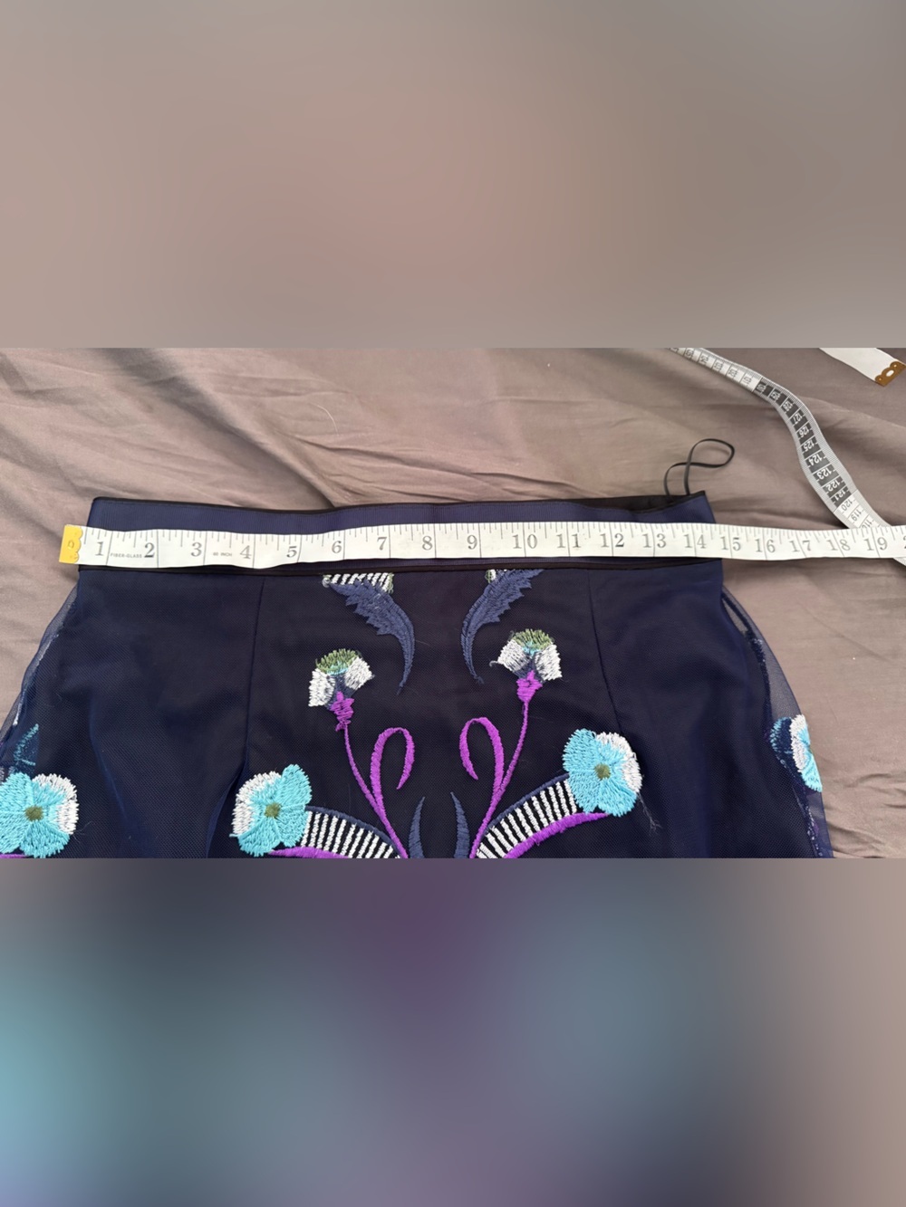 River Island Blue Skirt with Branded Waist Label - Picture 8 of 9